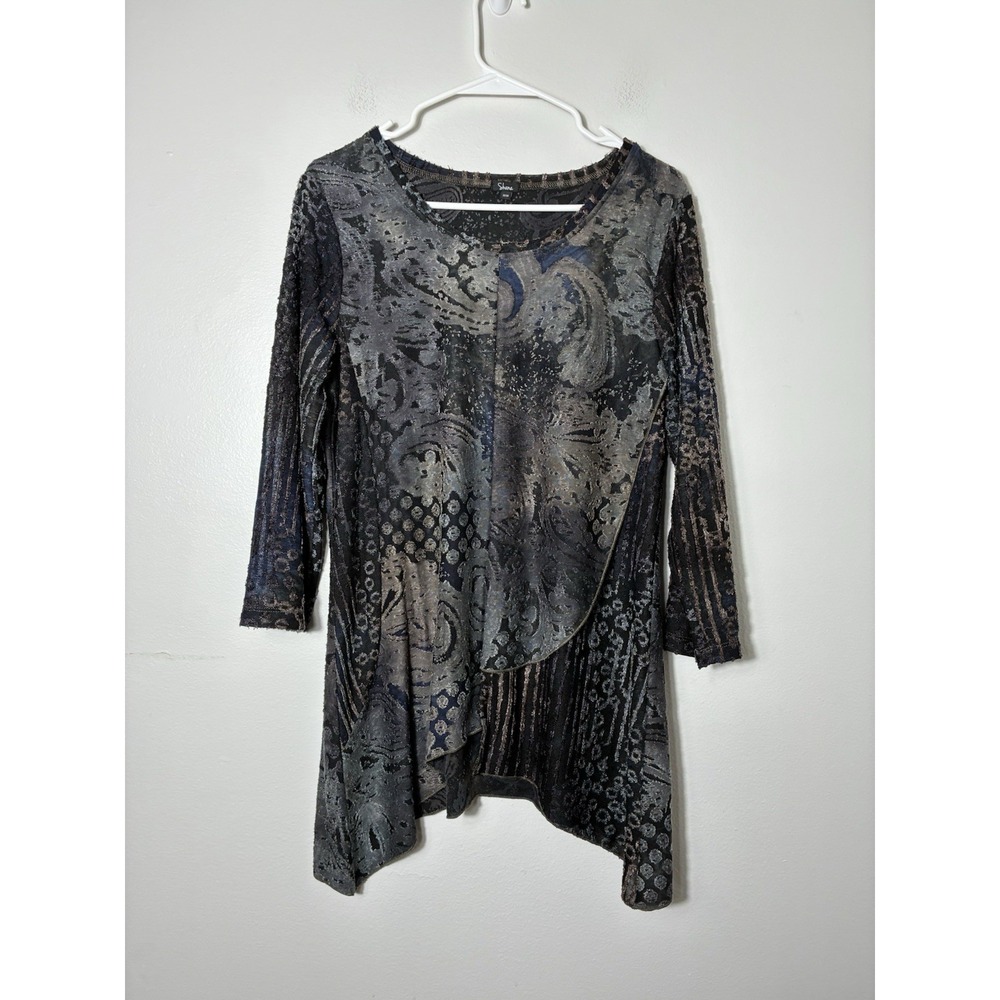 Shana Lagenlook Art To Wear Tunic Top Sz M Art Teacher Asymmetrical Hem